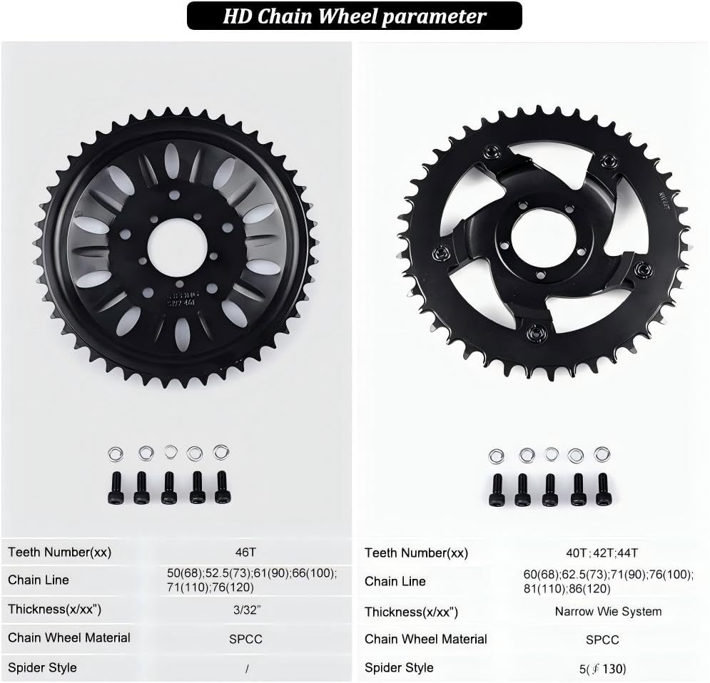 Roue de chaîne pour kit de conversion de vélo électrique Bafang BBSHD 46T - 4