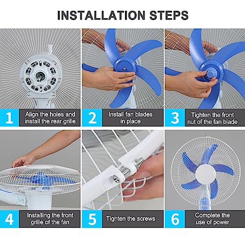 Ventilateur de sol 16 pouces USB à hauteur réglable et oscillation - 7