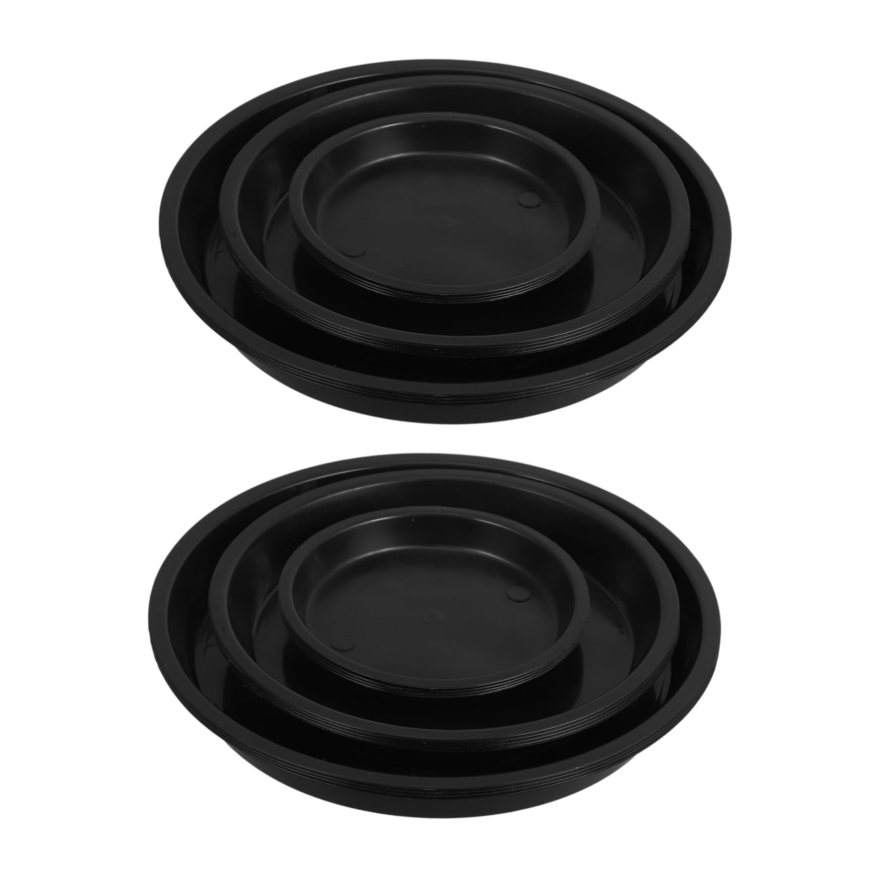 BESTonZON 12pcs Black Plant Saucers Trays for Flower Pots Durable Material Plant Drainage for Use Setting
