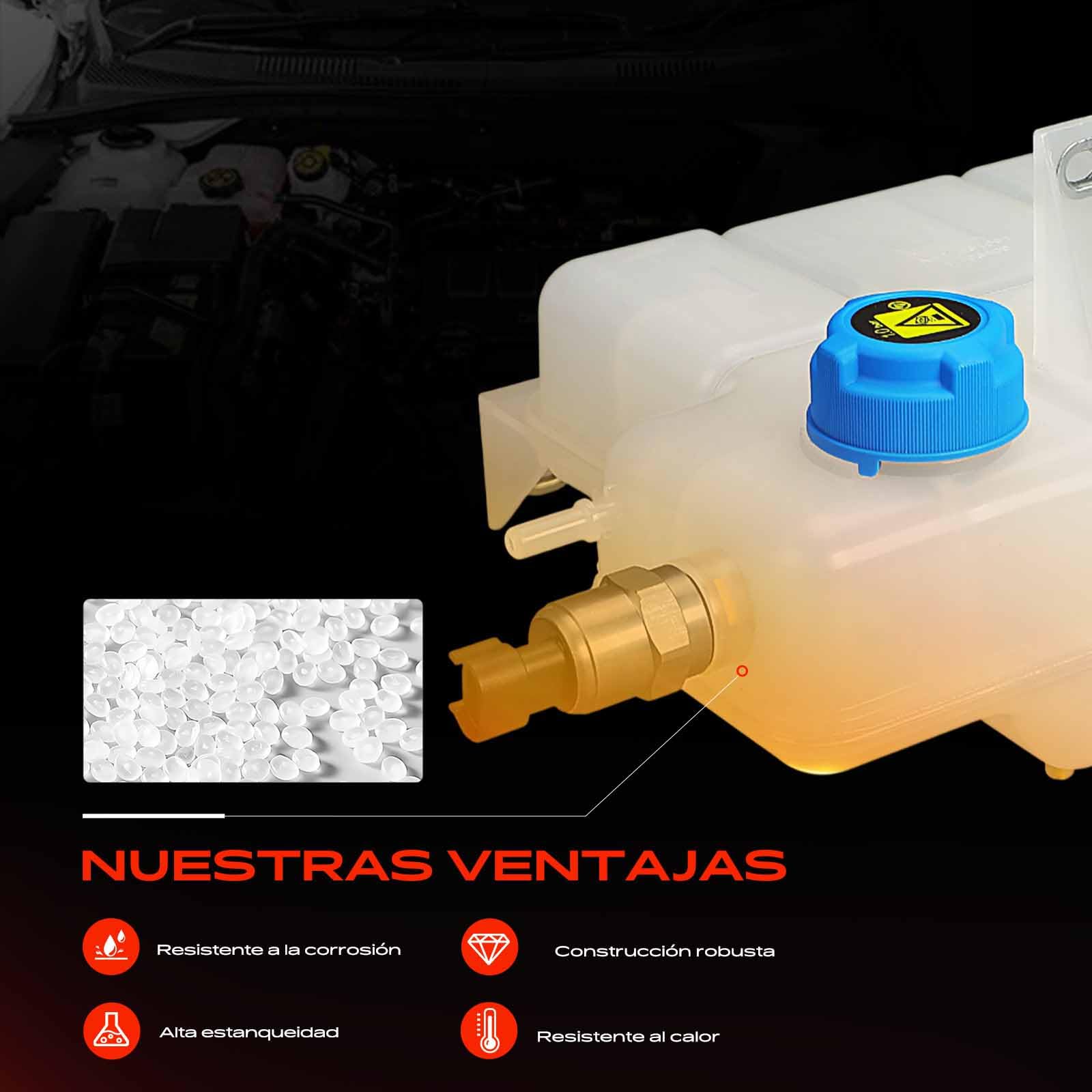Frankberg Depósito de compensación Depósito de refrigerante con Tapa Compatible con Daily V Daily VI Replace# 5801303409, 5801303414
