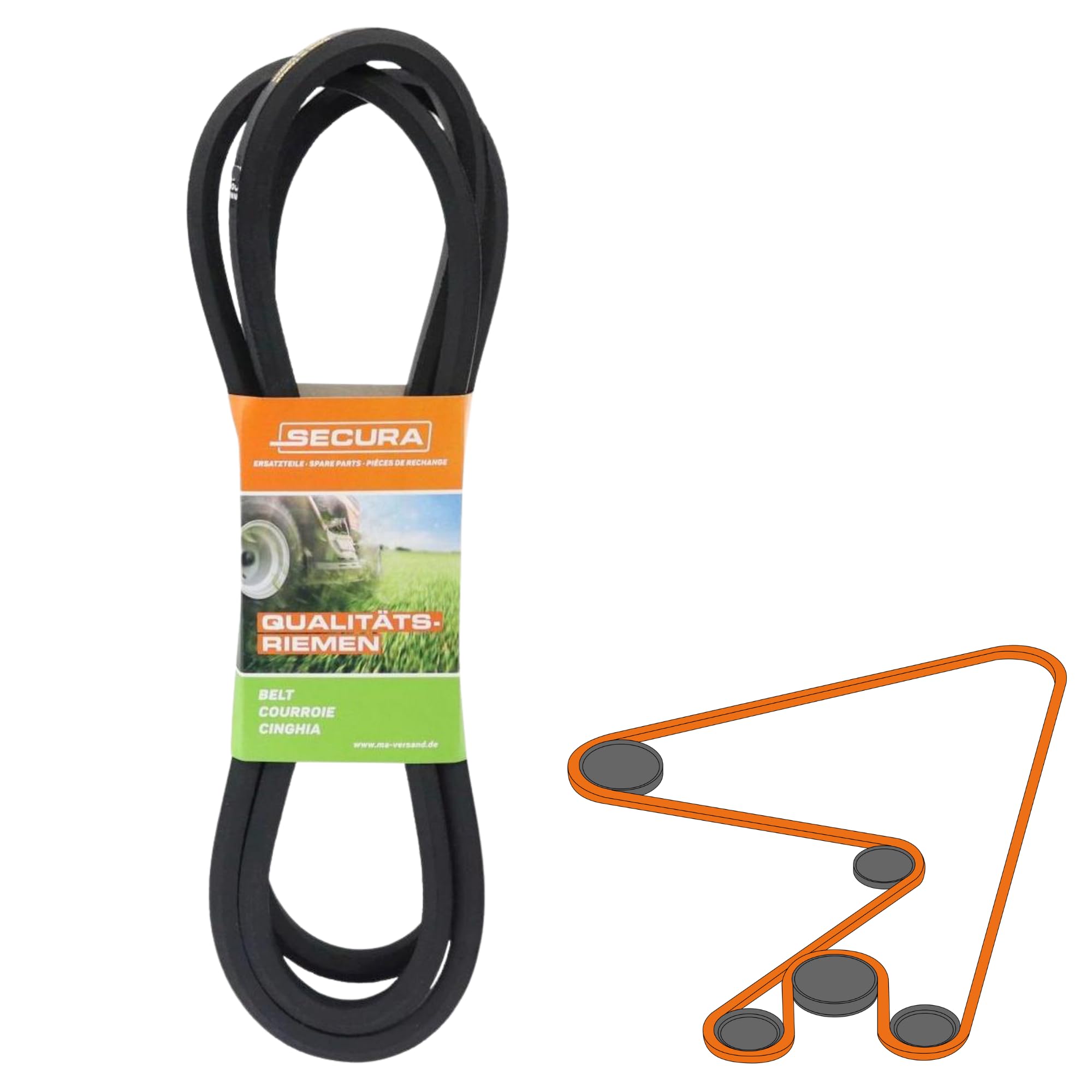 SECURA Courroie trapézoïdale hexagonale AA105 compatible avec tondeuse Husqvarna CT 131 135 151 CTH 155 171
