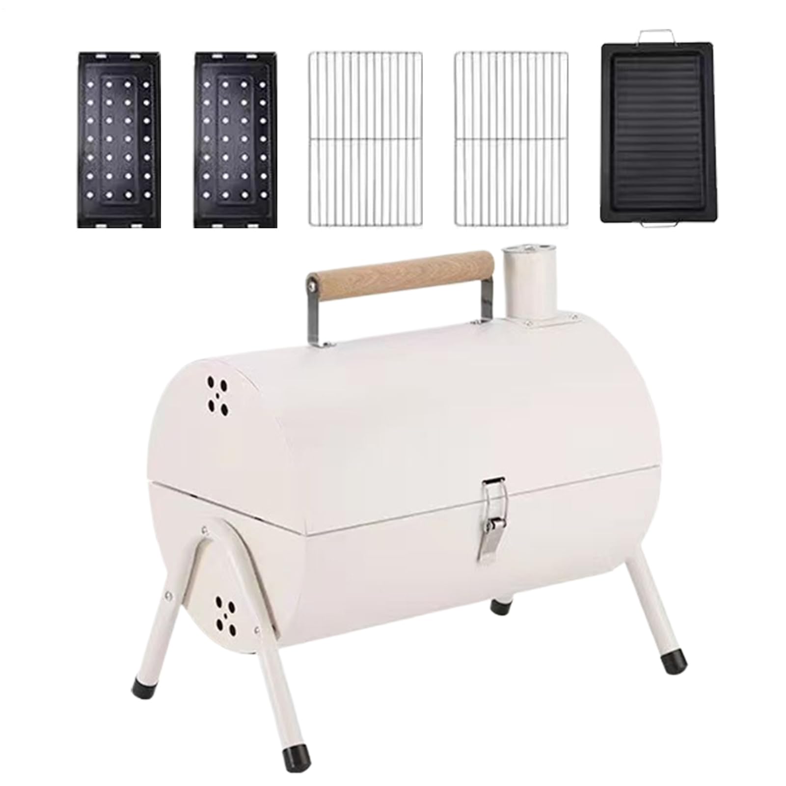 Barbecue a carbonella portatile regolabile – Tablet op Outdoor Barbecue Fumatore | Multifunzionale metallo barbecue | Barbecue a canna per porta cortile posteriore casa balcone campeggio terrazza