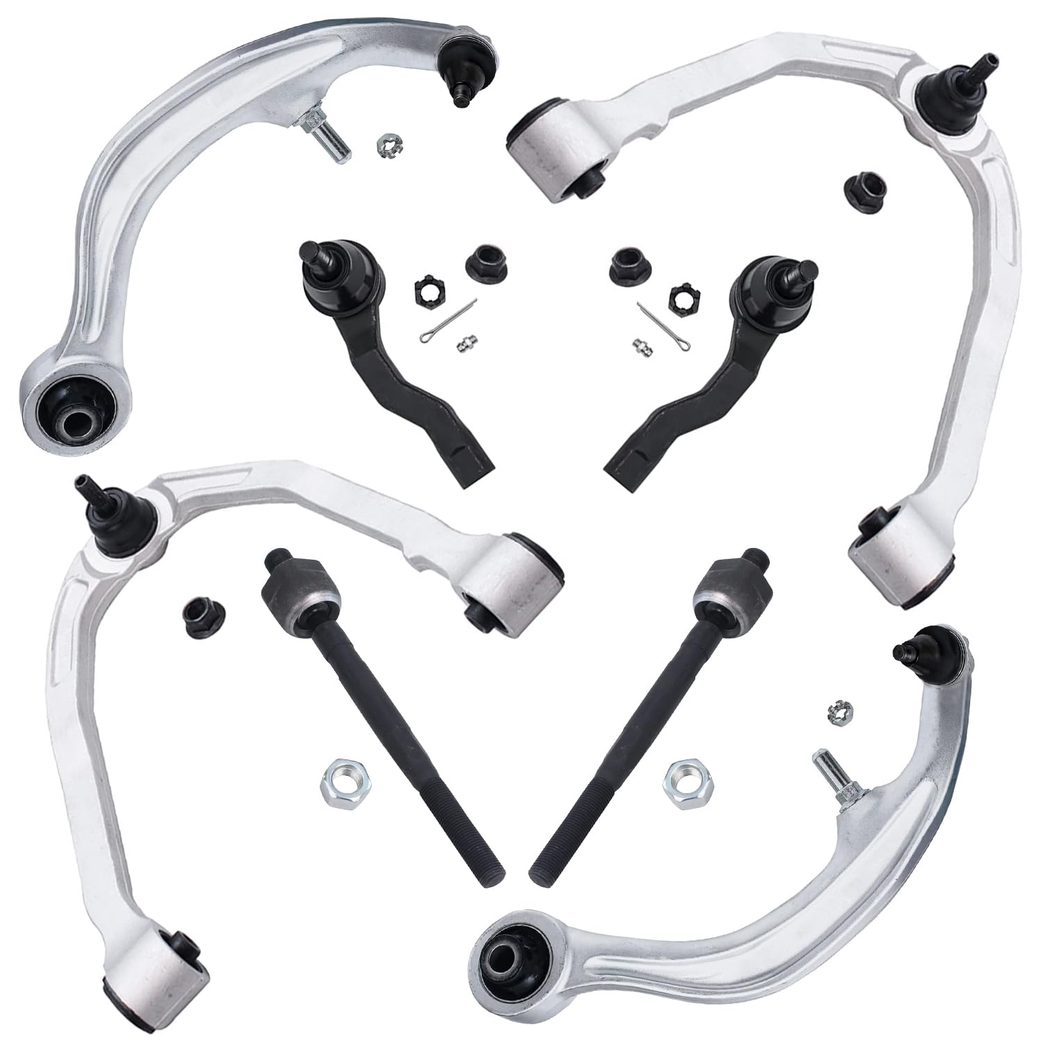 Detroit Axle - 8pc Front End Control Arms Kit for 03-07 Infiniti G35, 03-09