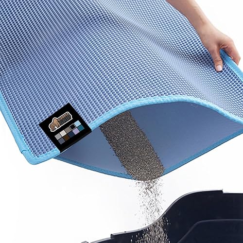 Gorilla Grip - Alfombra para suciedad de gatos, diseño de panal y dos capas que atrapa la arena, suave, para interiores, trampa de alimentación,