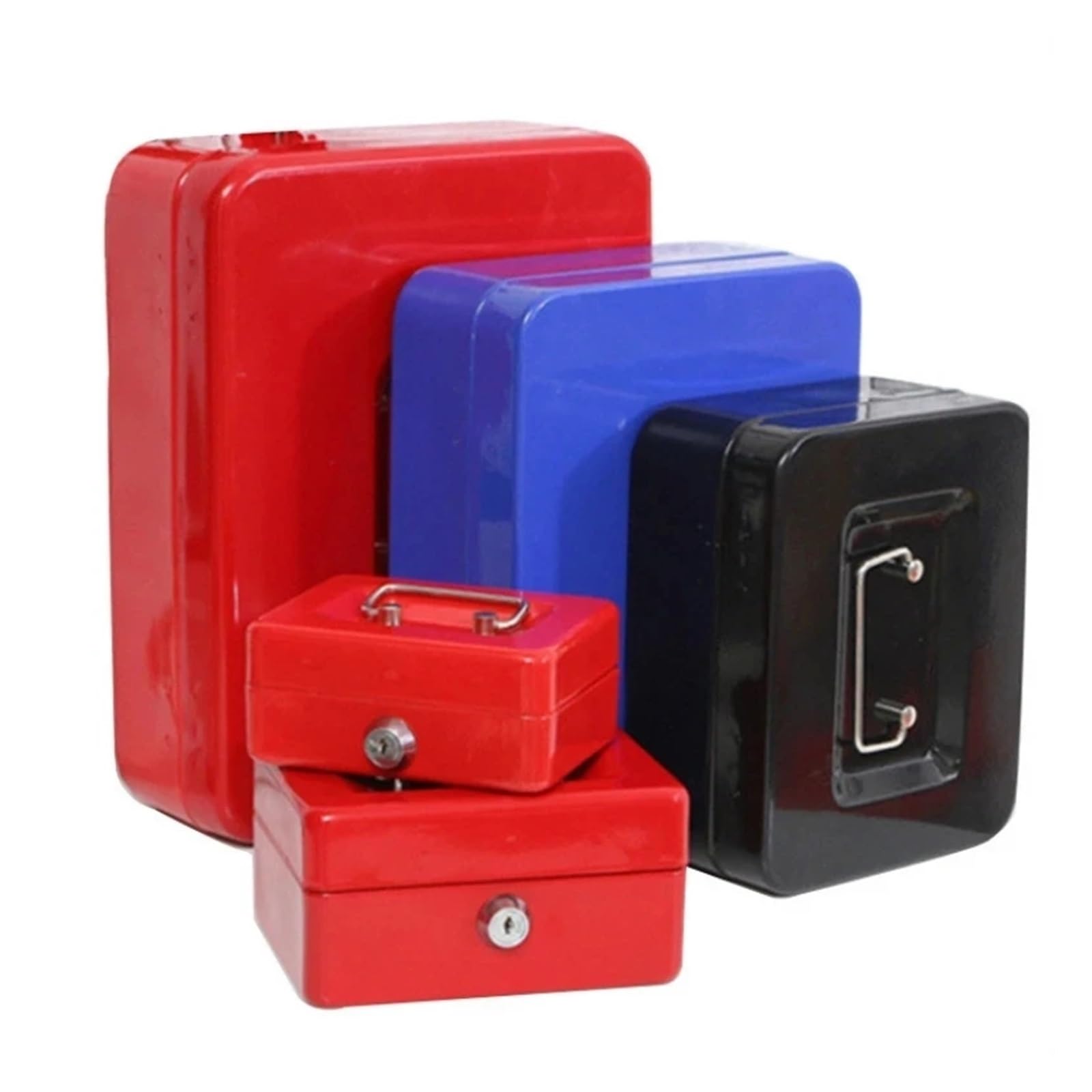 Mini armario de llaves de acero inoxidable con cerradura de seguridad, caja fuerte pequeña para el hogar y la oficina, 3 tamaños (L XL XXL) ideal para espacios de alquiler (XL, negro)