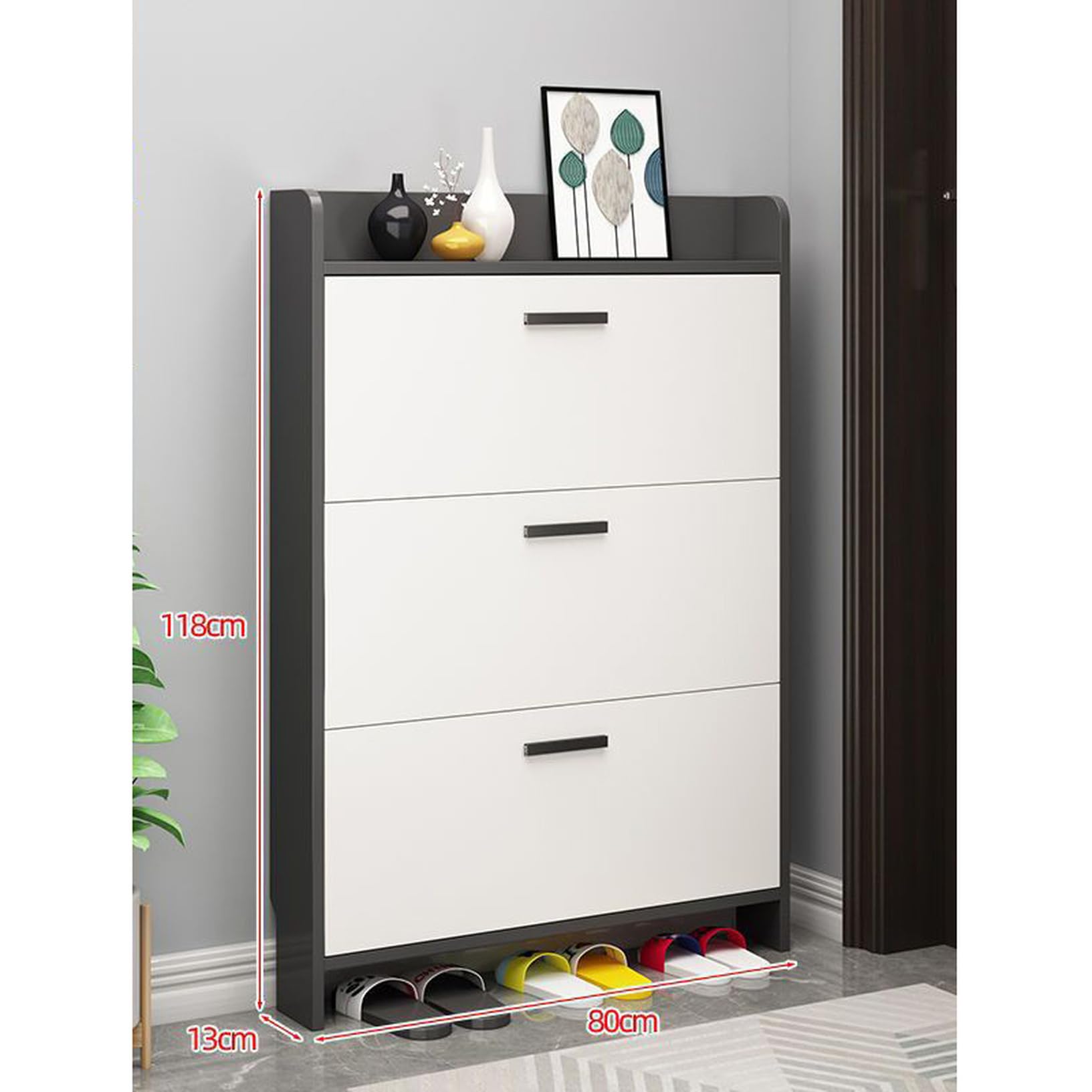 シューズラック　薄型　シューズラック　靴箱　シューズラック　下駄箱　玄関収納 シューズボックス 下駄箱 靴棚 幅85 大容量 壁面 開き戸 日本製 白