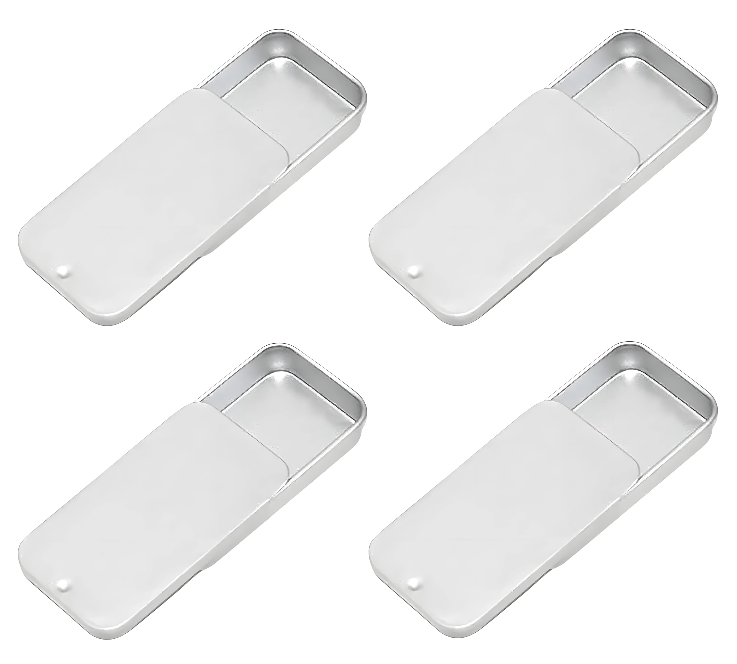 WONDER CHOICE 4pcs 12gram Silver Aluminium Small Slider Top Tin Containers Lip Balm, Rectangular with Lids Sliding Top Empty Box for Solid Perfume, Candies, Jewelry, Cosmetic & Beauty (Pack of 4)-image-17