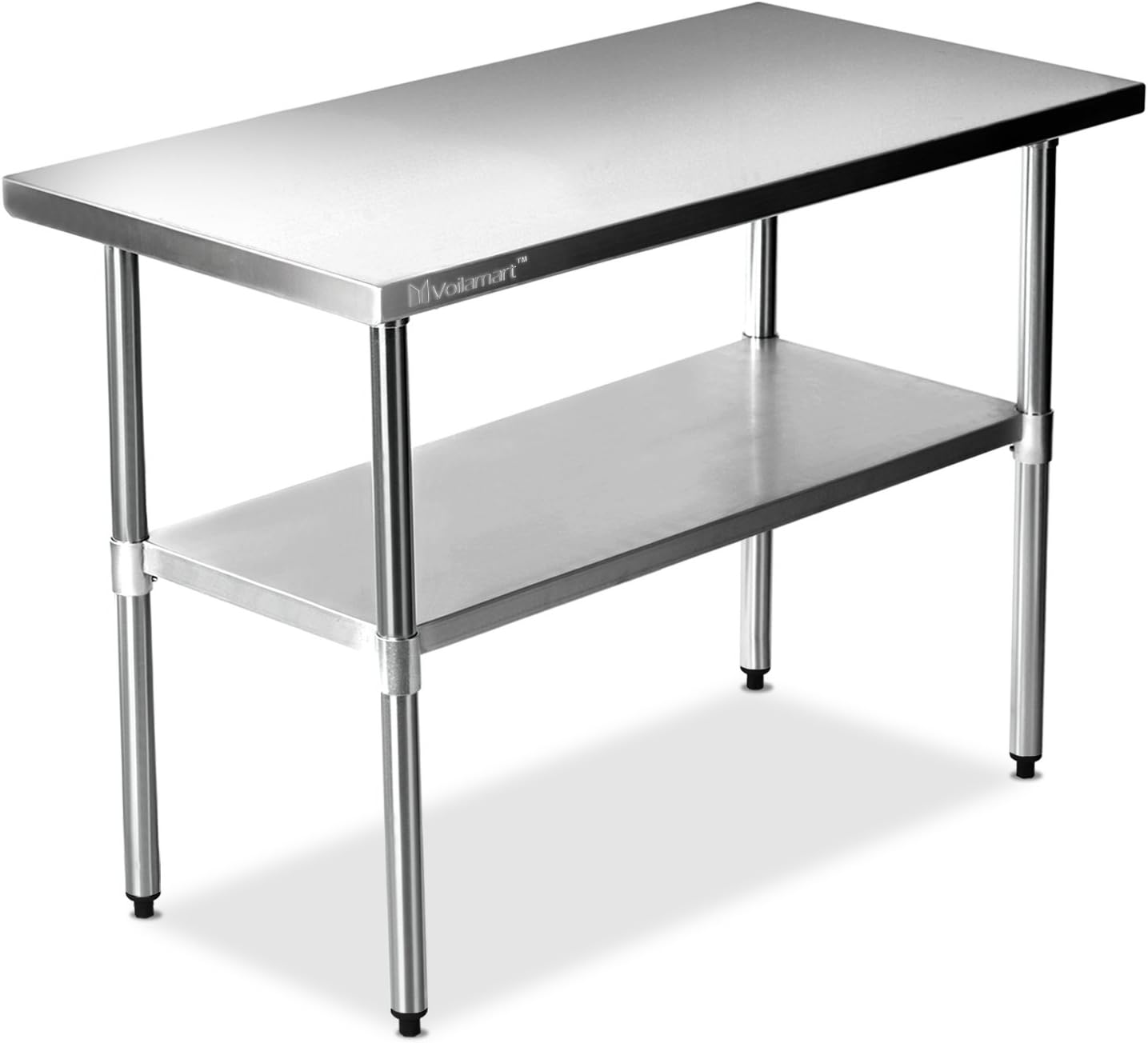 Voilamart 2FT x 4FT Prep Table Stainless Steel Catering Table Commercial Kitchen Restaurant Work Table