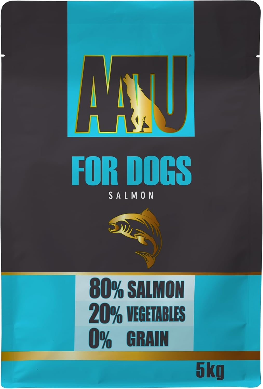 AATU 80/20 Complete Dry Dog Food, Salmon Adult 1.5kg - Dry Food Alternative to Raw Feeding, High Protein. Grain Free.