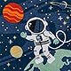 KAMACA 4er Set Magisches Handtuch Baumwolle Zaubertuch für Kinder Zauberhandtuch Mitgebsel Geschenkidee Kindergeburtstag Geschenk Reisen (4er Set Space - Astronaut)