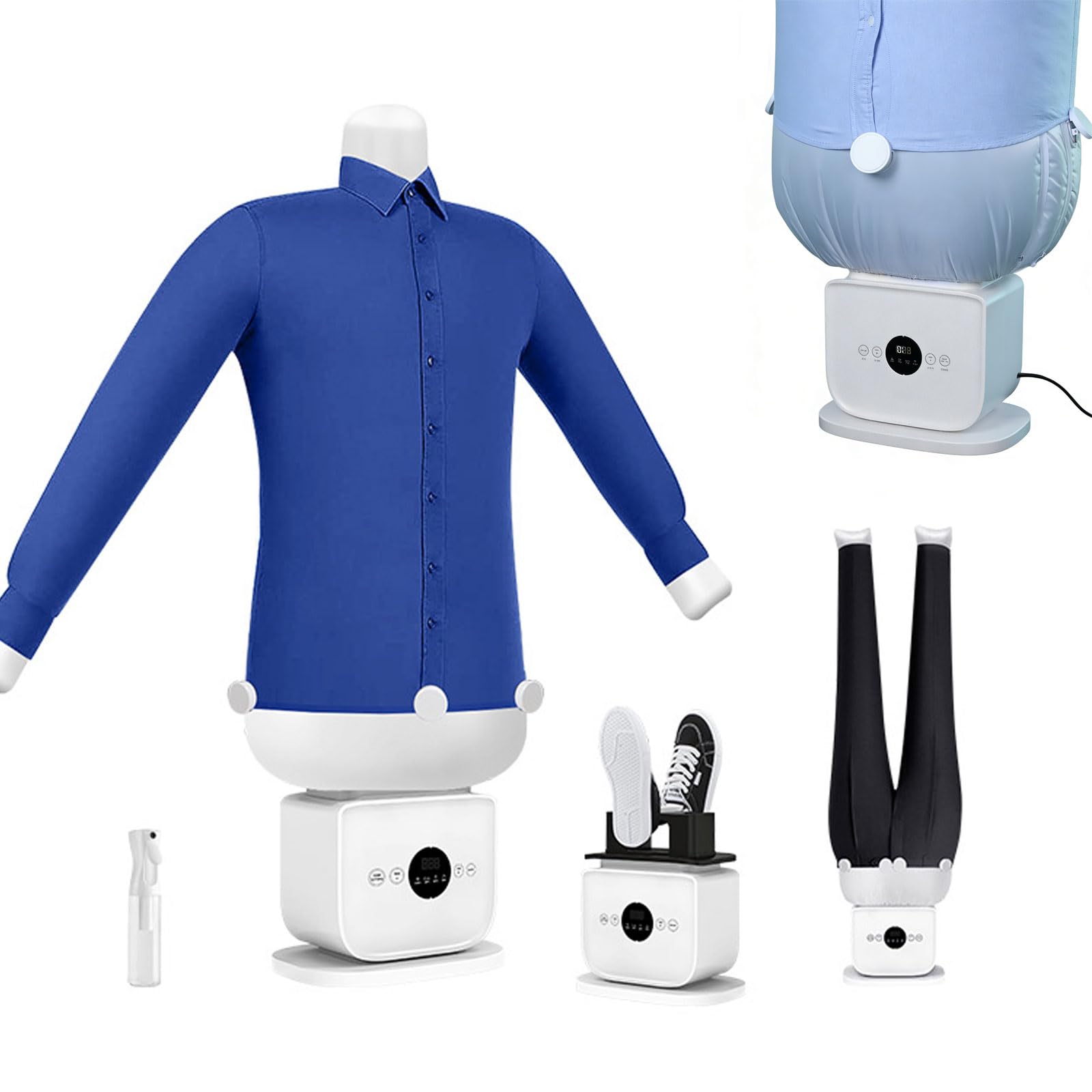 Máquina de planchado automática manos libres, secador de ropa y vaporizador 3 en 1 con control de temperatura y tiempo ajustable, sistema de secado rápido 1500W para camisas, pantalones, vestidos y má