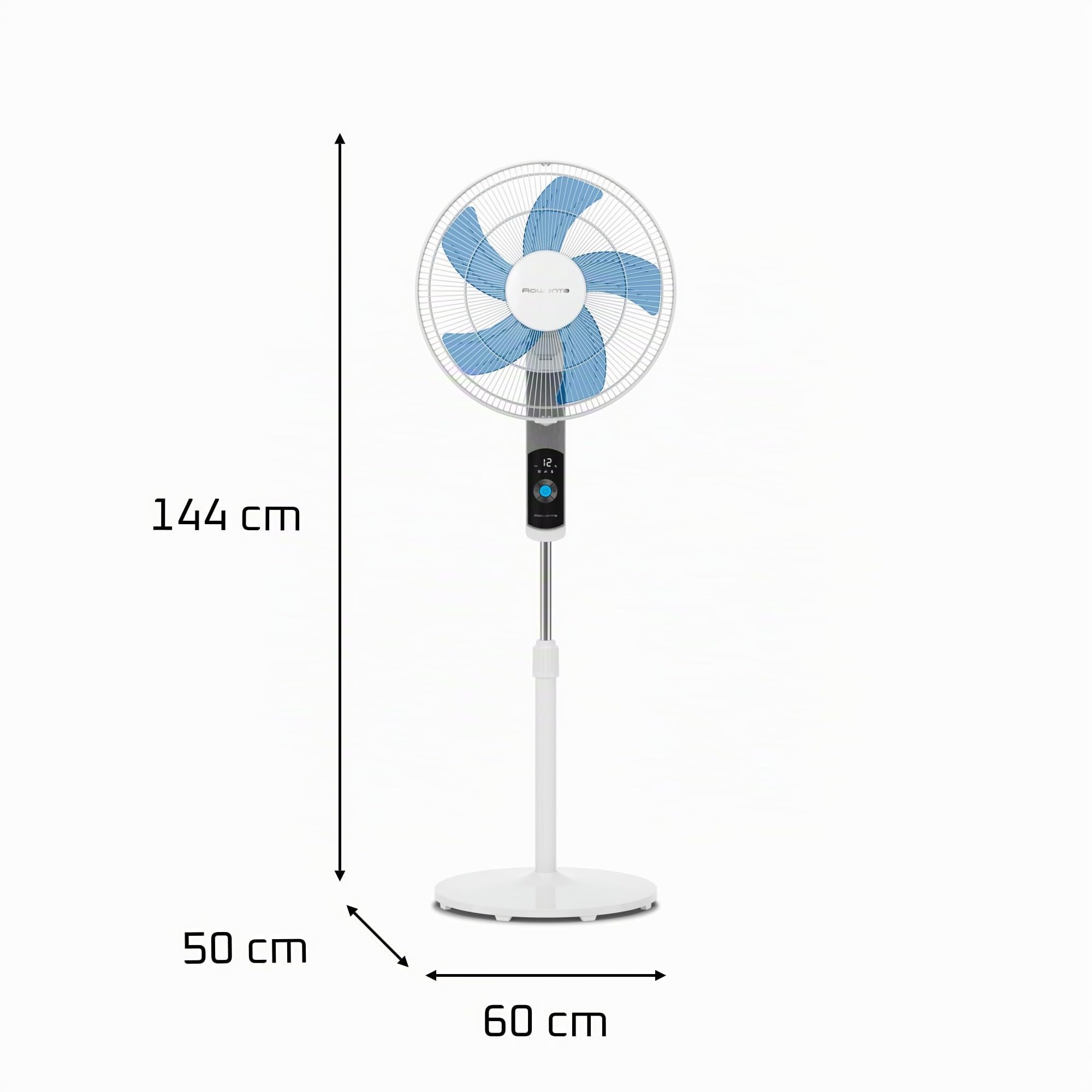 Rowenta Turbo Silence, Ventilatore a Piantana Potente, 12 Velocità Regolabili, Ventilatore Silenzioso, Oscillazione 120 gradi, Altezza Regolabile, Elevata Efficienza Energetica, VU5650