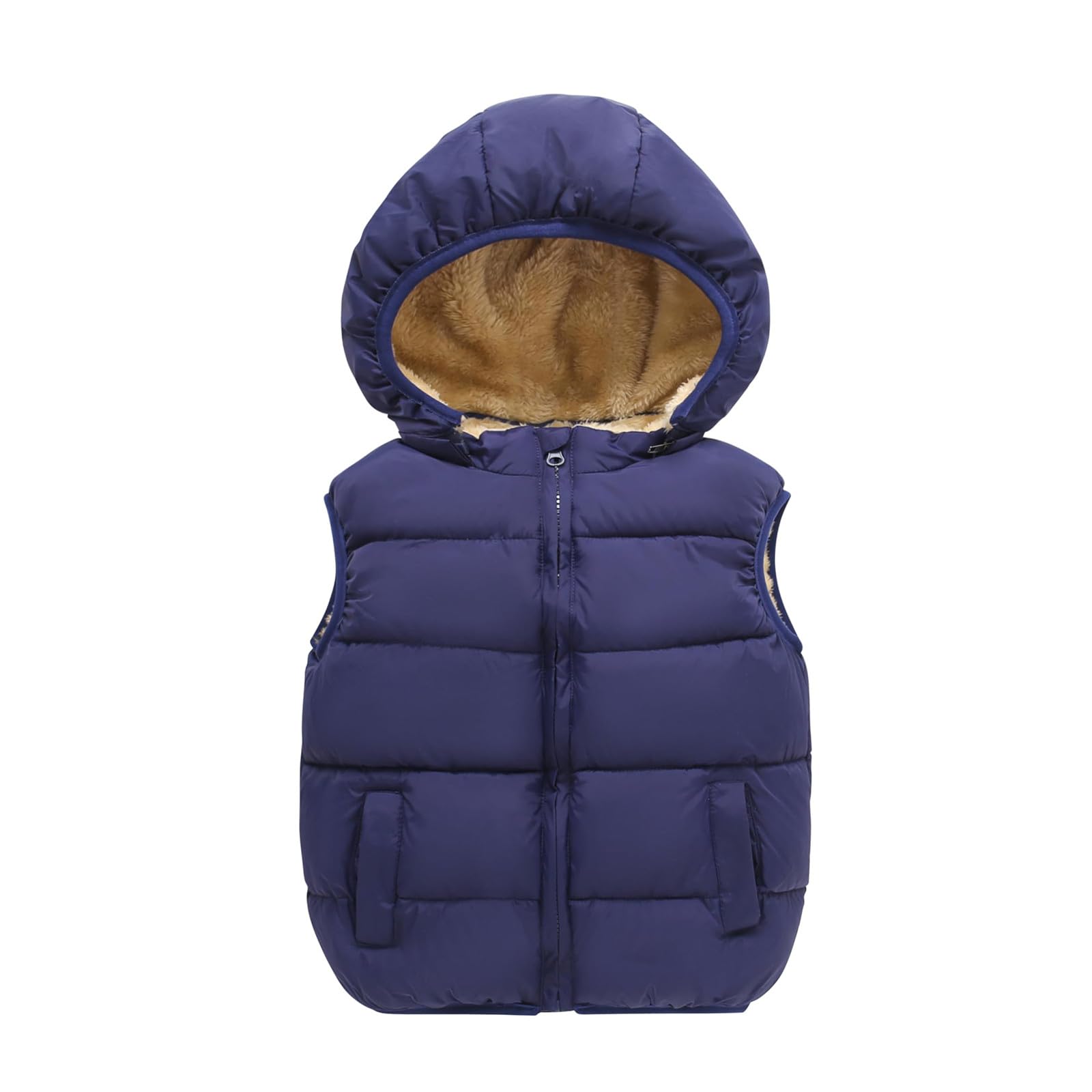 Generisch Chaqueta de invierno para niña, abrigo de bebé, chaleco para niños y niñas, chaleco de forro polar, chaqueta sin mangas para niños pequeños, abrigo con desmontable