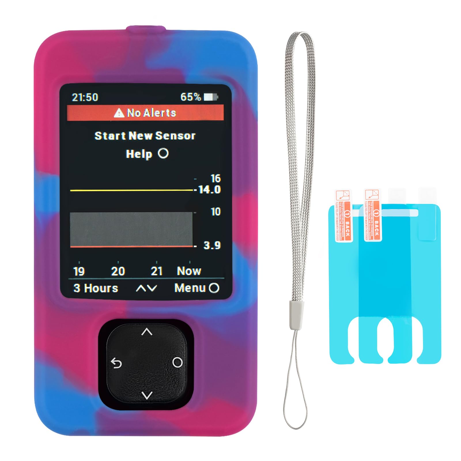 Dexcom G7 Receiver Case with Neck Lanyard and 2PCS Screen Protector (Tricolor Mixing)