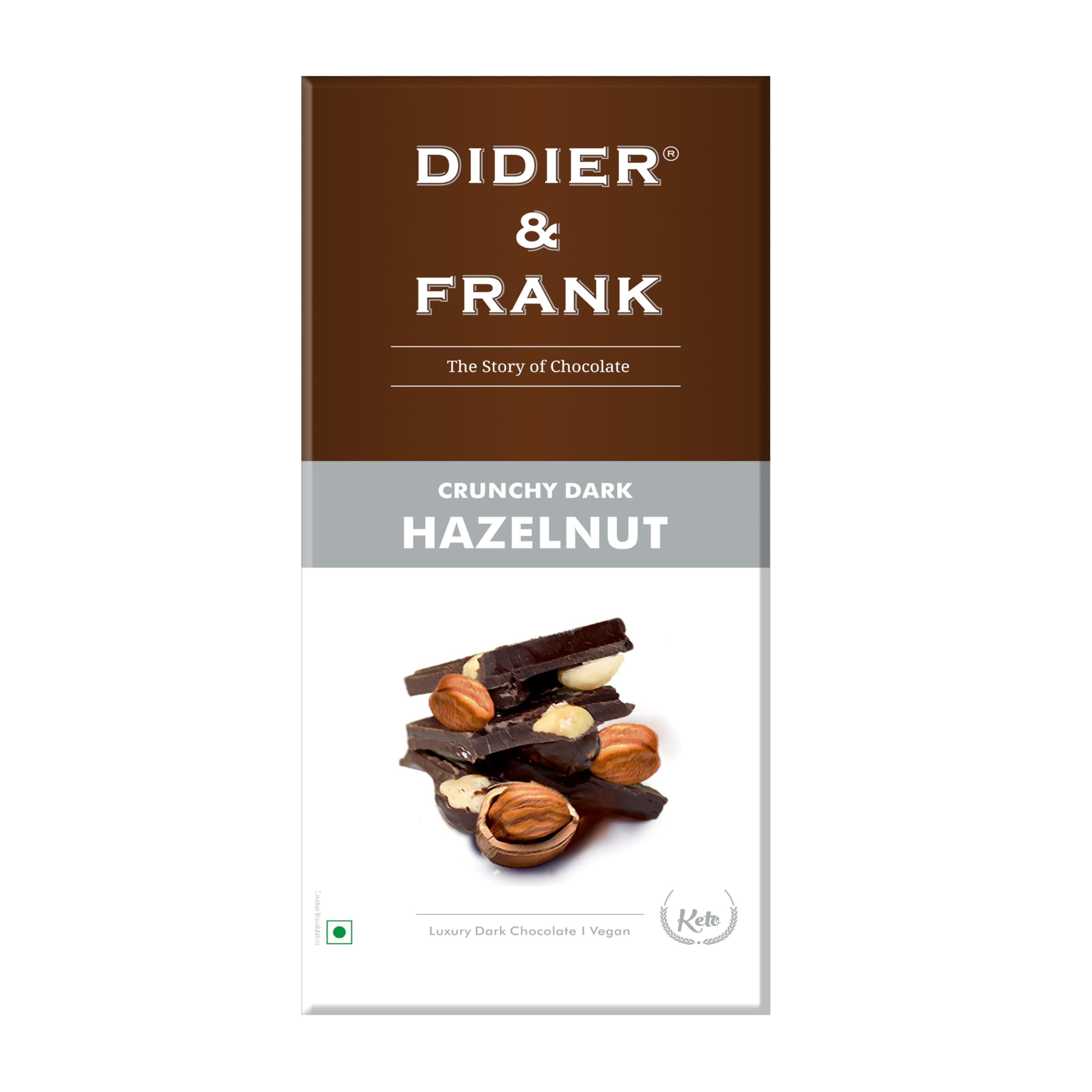 Didier & Frank Crunchy Hazelnut Dark Chocolate, 80g (Keto)