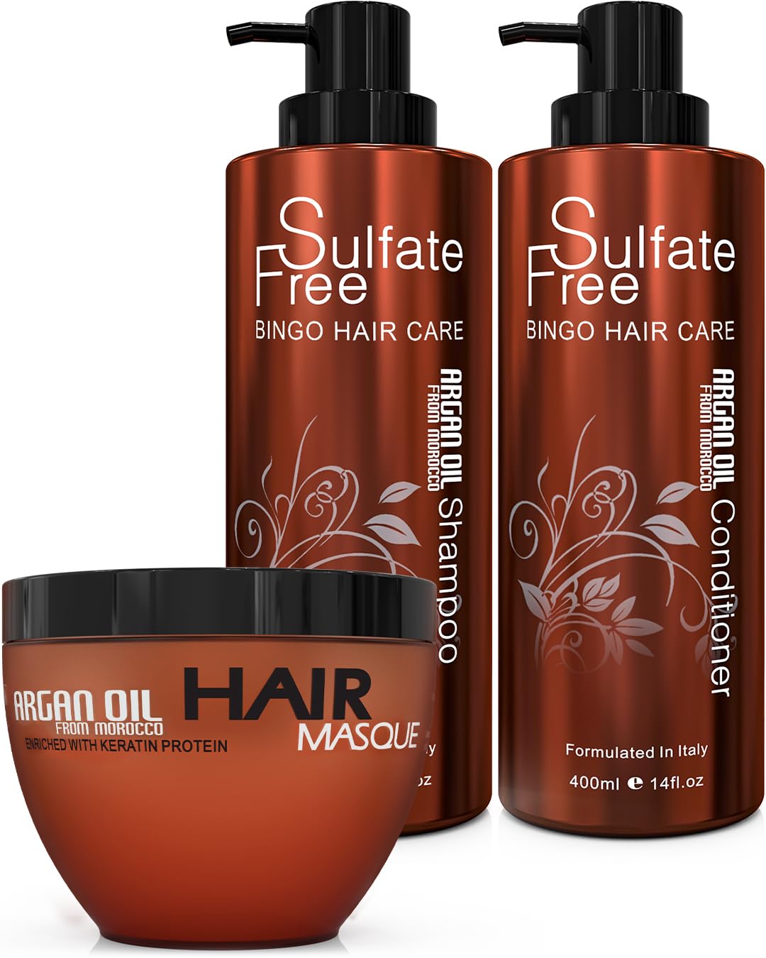Moroccan Argan Oil Hair Care Set - Mask, Shampoo and Conditioner