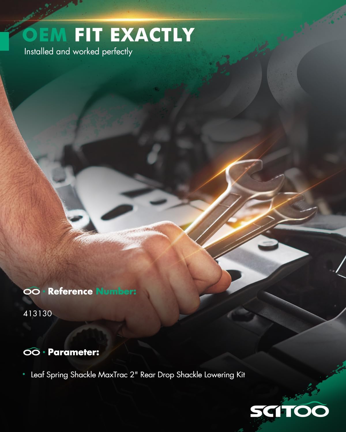 SCITOO Rear Drop Lowering Shackles Adjustable 2" to 3" 2004-2014 for Ford F150 2Wd 4Wd Leaf Spring Accessory Suspension Bracket Replacement 413130 Leveling Kit