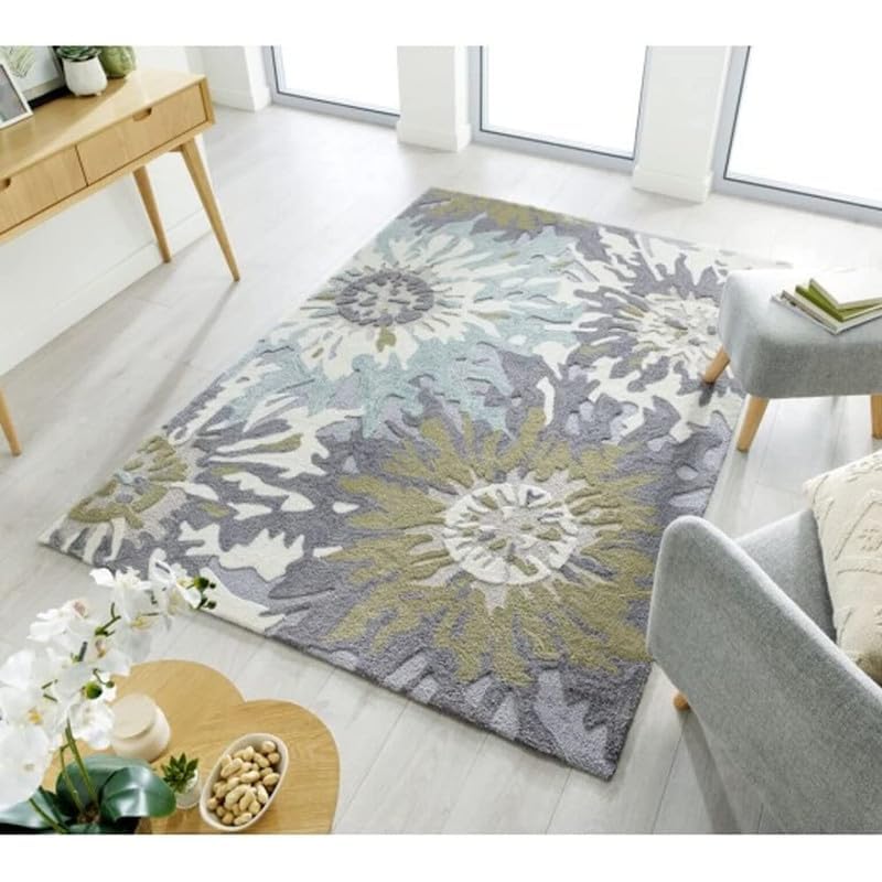 Image of OLEFIN Handmade Thick Woolen Anti Slip Carpet and Rugs for Living Room Bedroom Hall Dinning Room Kids Room