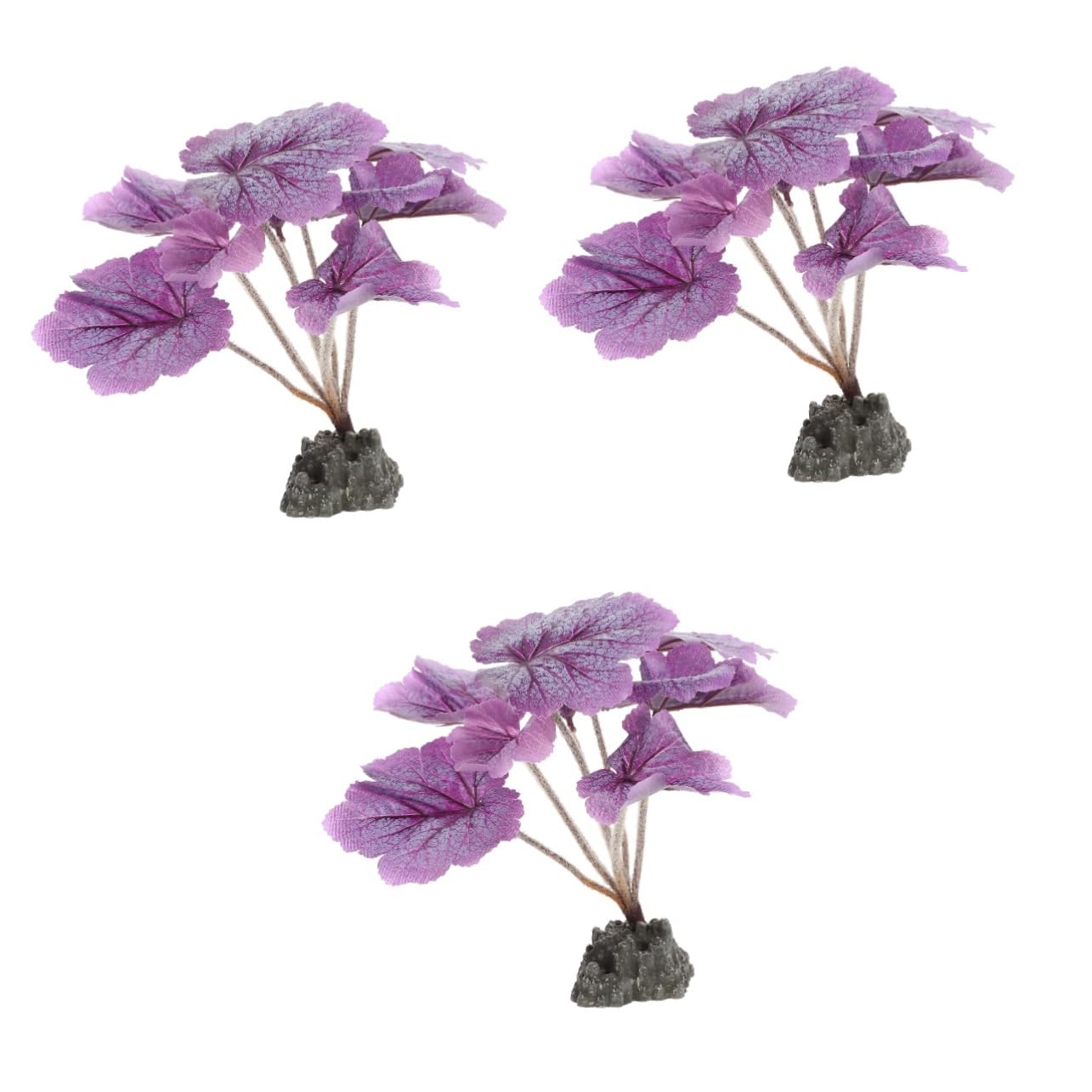 YARNOW 3 Pezzi acquario paesaggistico piante acquatiche piante d'acquario viola finta sott'acqua impianti pianta artificiale da plastica Viola,porpora