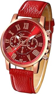 Classic Ladies Wrist Watch – Rose Gold Bezel & Assorted Leather Strap – Roman Numerals – Elegant Design for Daily Wear and Go Out