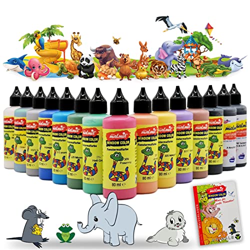 malmit Window Color Animals Set 15 Fenstermalfarben Fensterfarben Malfarben...