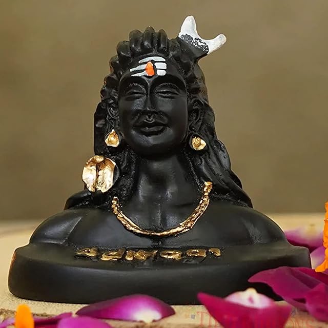 TIED RIBBONS Adiyogi Statue for Car Dashboard Shiva Idol for Decorating Adi Yogi Lord Shiv Shankar Bhagwan Murti Showcase Gifts Maha Shivaratri Decoration Items for Home Table Decor Temple Pooja