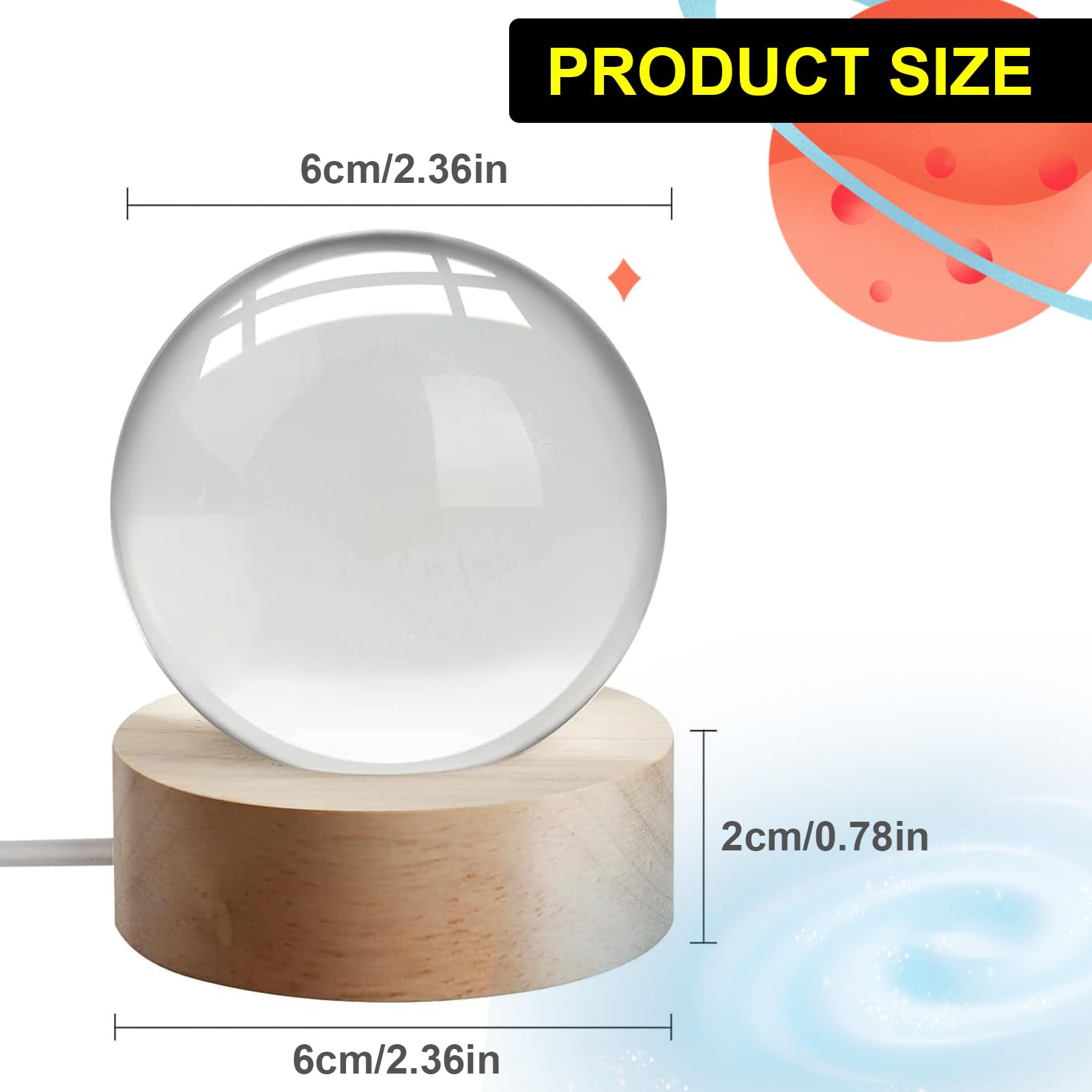 ZVO Creative Night Crystal Ball Night Light Moonlight Flower Light Kids Gift Crystal Ball Night Light Decoration - Image 2