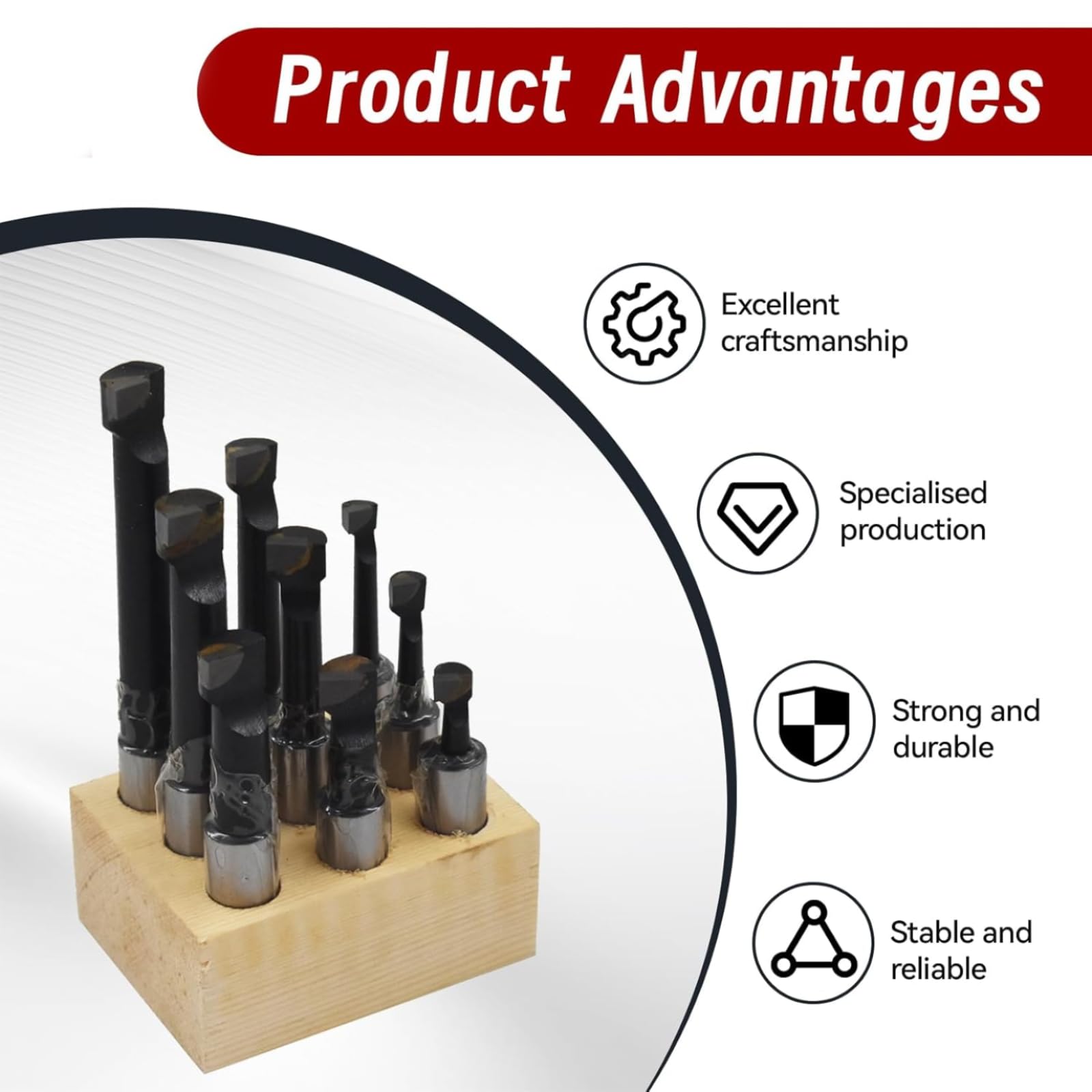 12mm Barre D'Alésage, 9 PièCes 1/2" F1 Type Barre D'Alésage Tournage Kit Avec Base, Ensemble TêTe D'Alésage Outils De Tournage Tenant Outil De Tour Cnc Support AléSoir Tour à MéTaux PerçAge