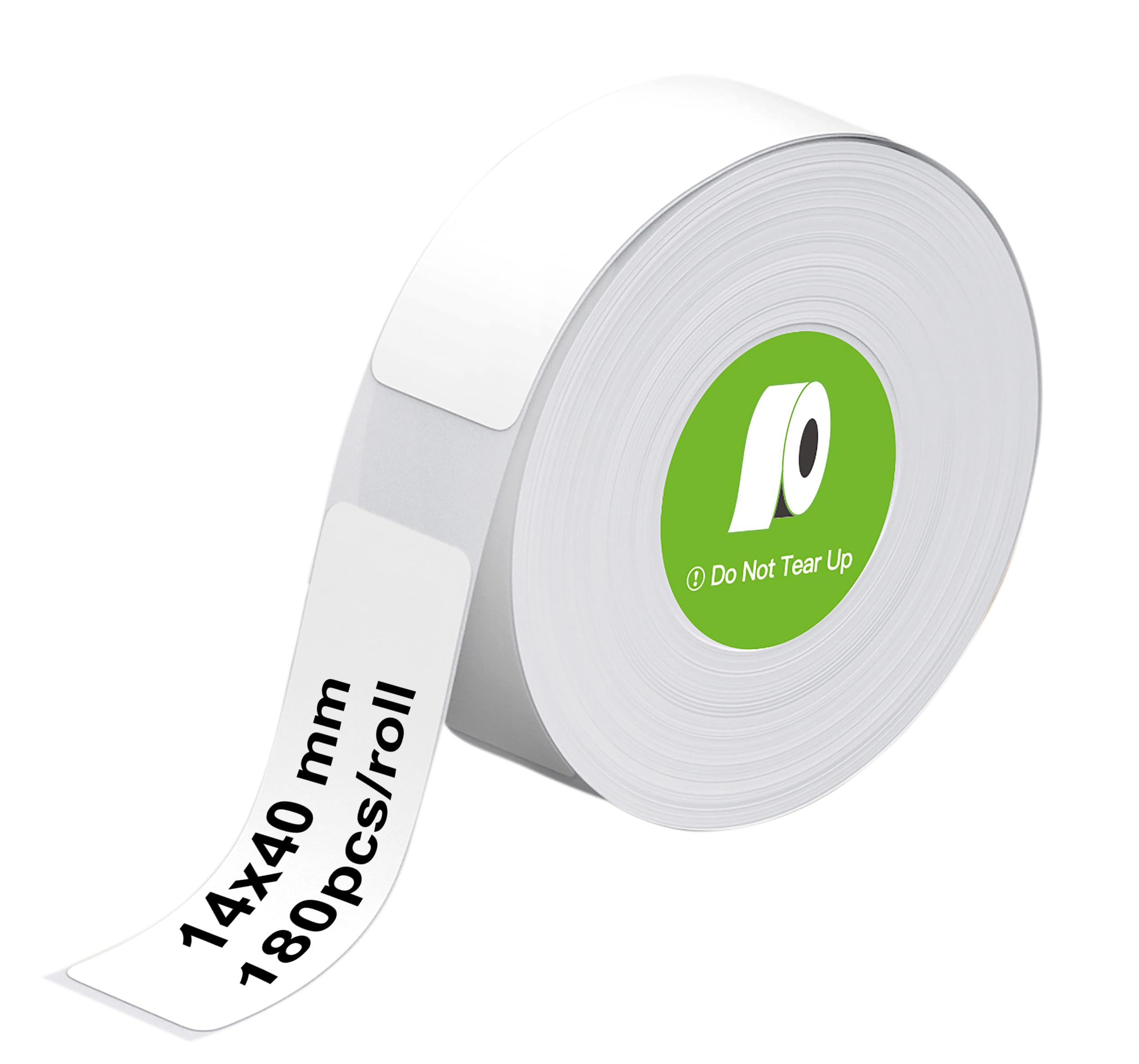 Olympia Business Systems Etikettenrolle – Weiß/Transparent, 14 × 40 mm, unbeschichtet, 180 Etiketten pro Rolle (P22-kompatibel)