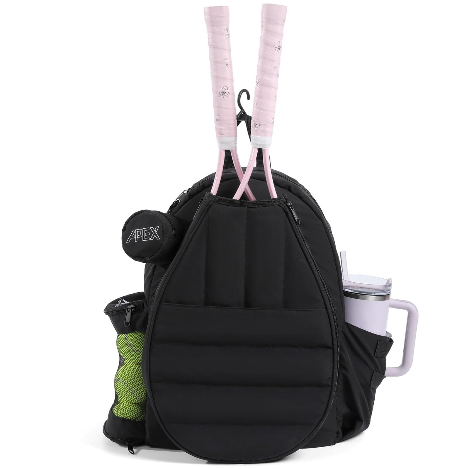 Tennis Bag for Women, Tennis Backpack for Men Holds 2 Rackets with Shoe Compartment, Wet Pocket, Coin Purse, Compatible with Pickleball, Tennis, Racketball