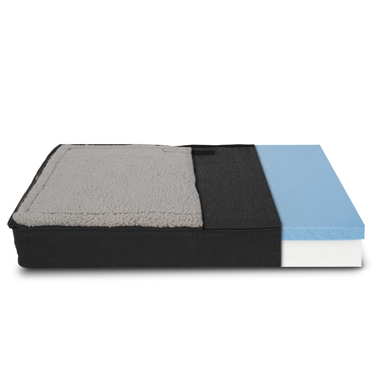 Petzzz Cama ortopédica para perros, funda extraíble, lavable, gris (100 x 70 x 27 cm)