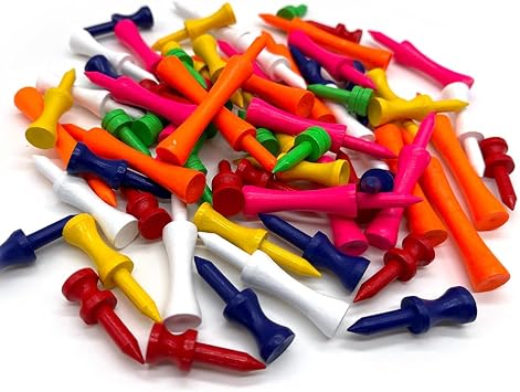 Art&Beauty 70Pcs Colorful Golf Castle Tees Step Down Plastic Tees Value Multiple Colors Size Bulk Unbreakable Mixed Size Tee 1", 1 1/4", 1 1/2", 1 3/4", 2", 2 1/4", 2 3/4" for Practice