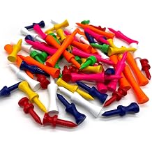 Art&Beauty 70Pcs Colorful Golf Castle Tees Step Down Plastic Tees Value Multiple Colors Size Bulk Unbreakable Mixed Size Tee 1", 1 1/4", 1 1/2", 1 3/4", 2", 2 1/4", 2 3/4" for Practice