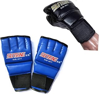 Gogogmee Luvas De Boxe Sem Dedos Luvas De Boxe Luvas De Meio Dedo Luvas De Boxe De Treinamento Luvas De Couro Respiráveis Luvas De Boxe De Meio Dedo