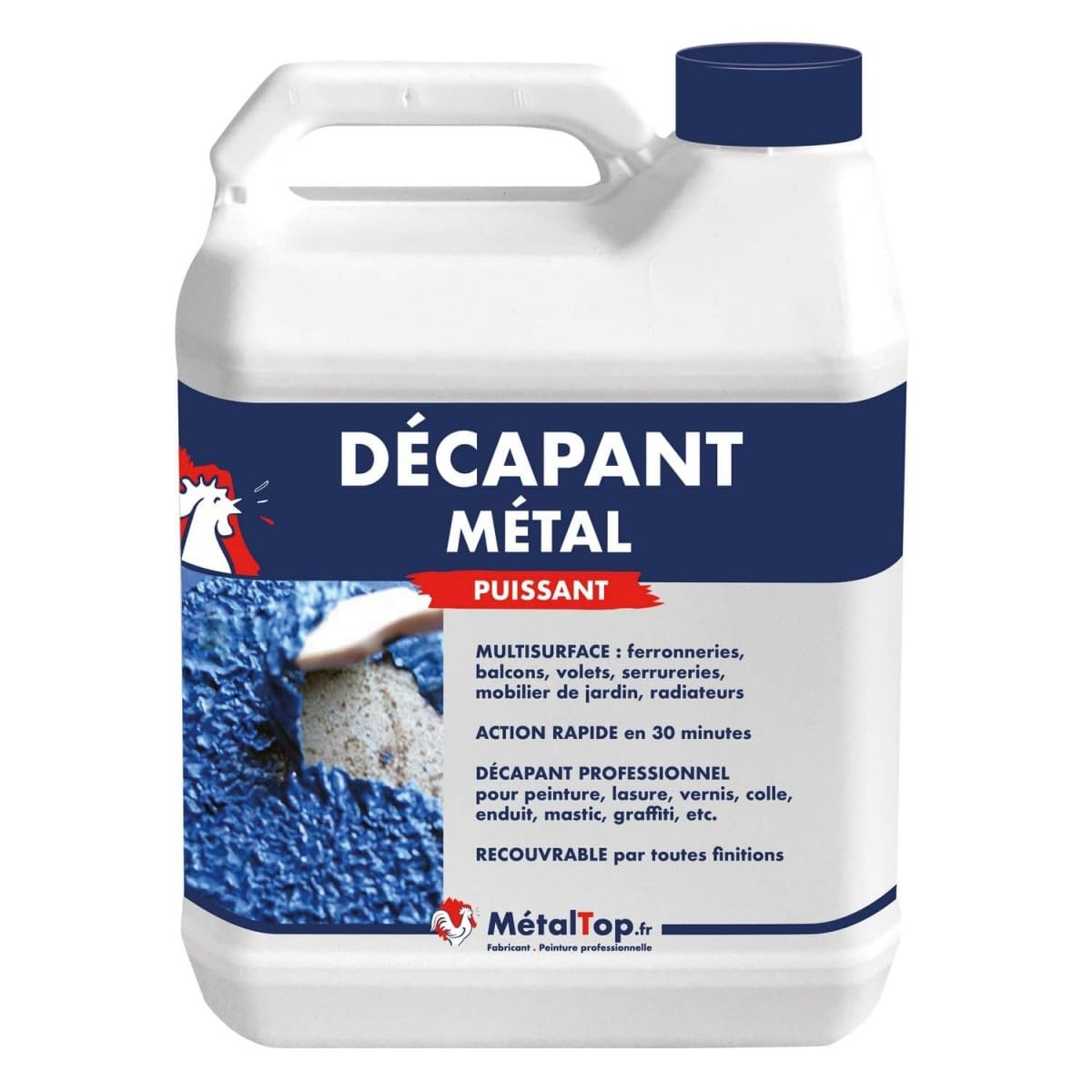 Metaltop - Decapant Metal - 1 L - Spécial surfaces métalliques et supports complexes