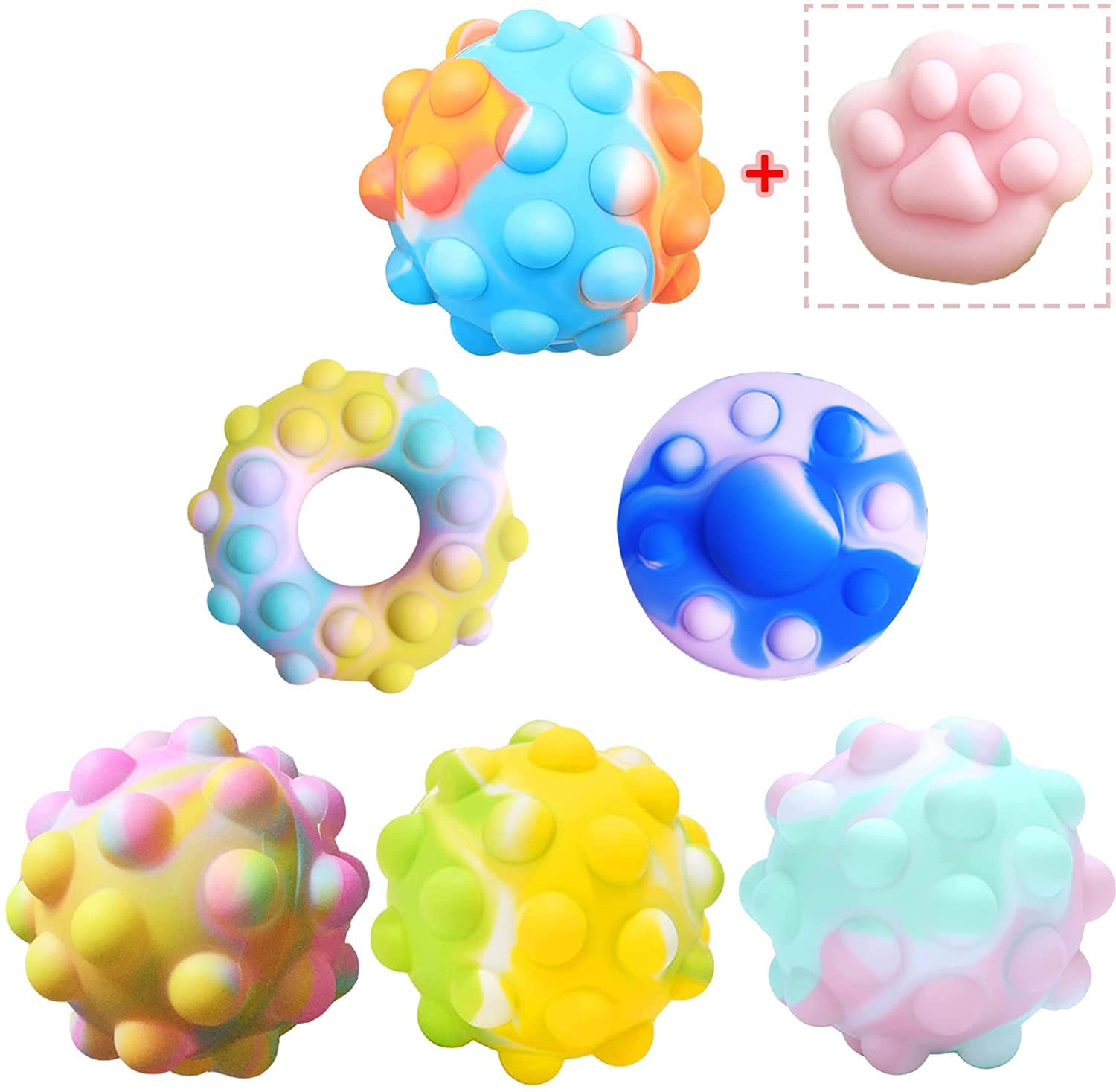 Buy 6 PCS Pop It Balls, Pop It Ball Fidget Toy,Fidget Toy,Fidget Ball