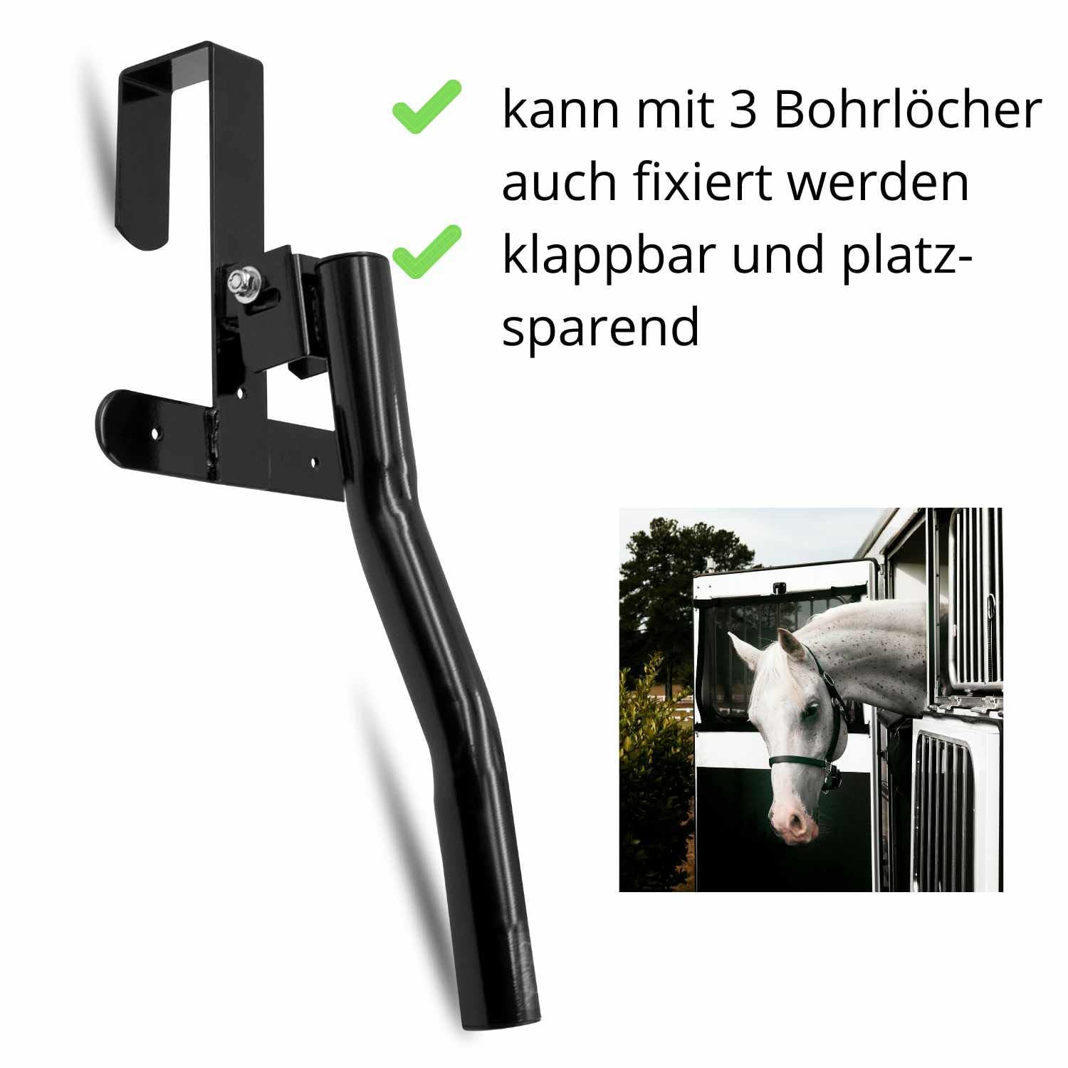 AMKA Sattelhalter klappbar zum Einhängen, für Stallgasse, Pferdebox...