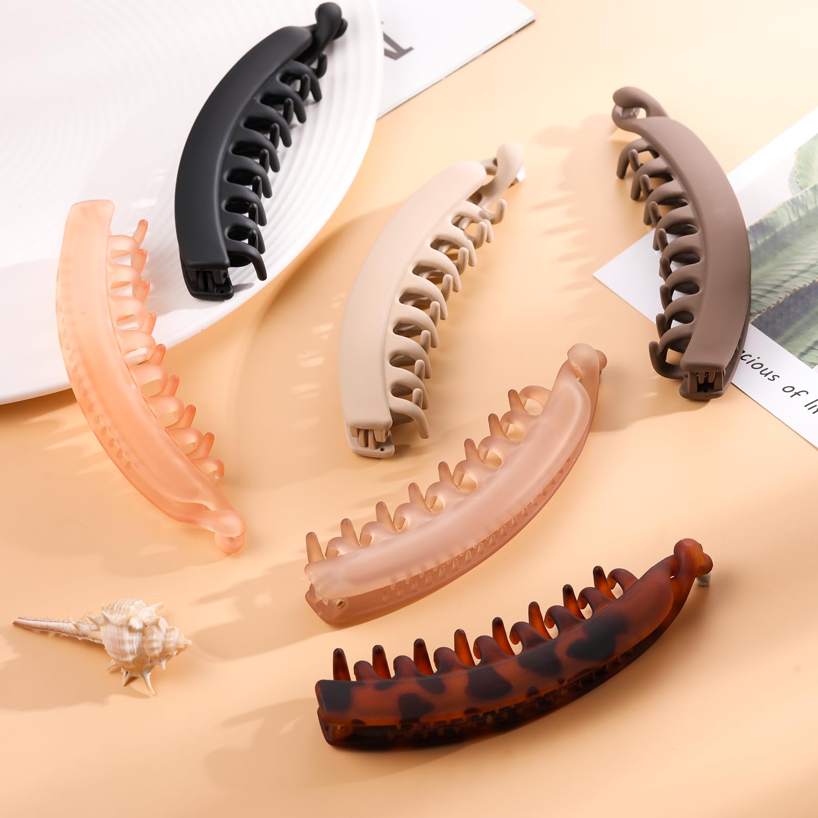 Depoka 6 clips de plátano para el cabello