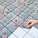 Mosaik-Fliesen - CREATISTO Fliesensticker Fliesenfolie I Vinyl Fliesen Aufkleber Folie - Deko für Badezimmerfliesen Bad u. Küche Wandfliesen l20x20 cm - Muster Motiv Durch die Blume - 40 Stück