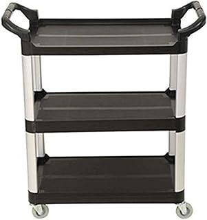 KUANDARMX Cart Dining Car Black Hotel Catering Cart with Handle 150Kg Capacity, L-102×50×96cm