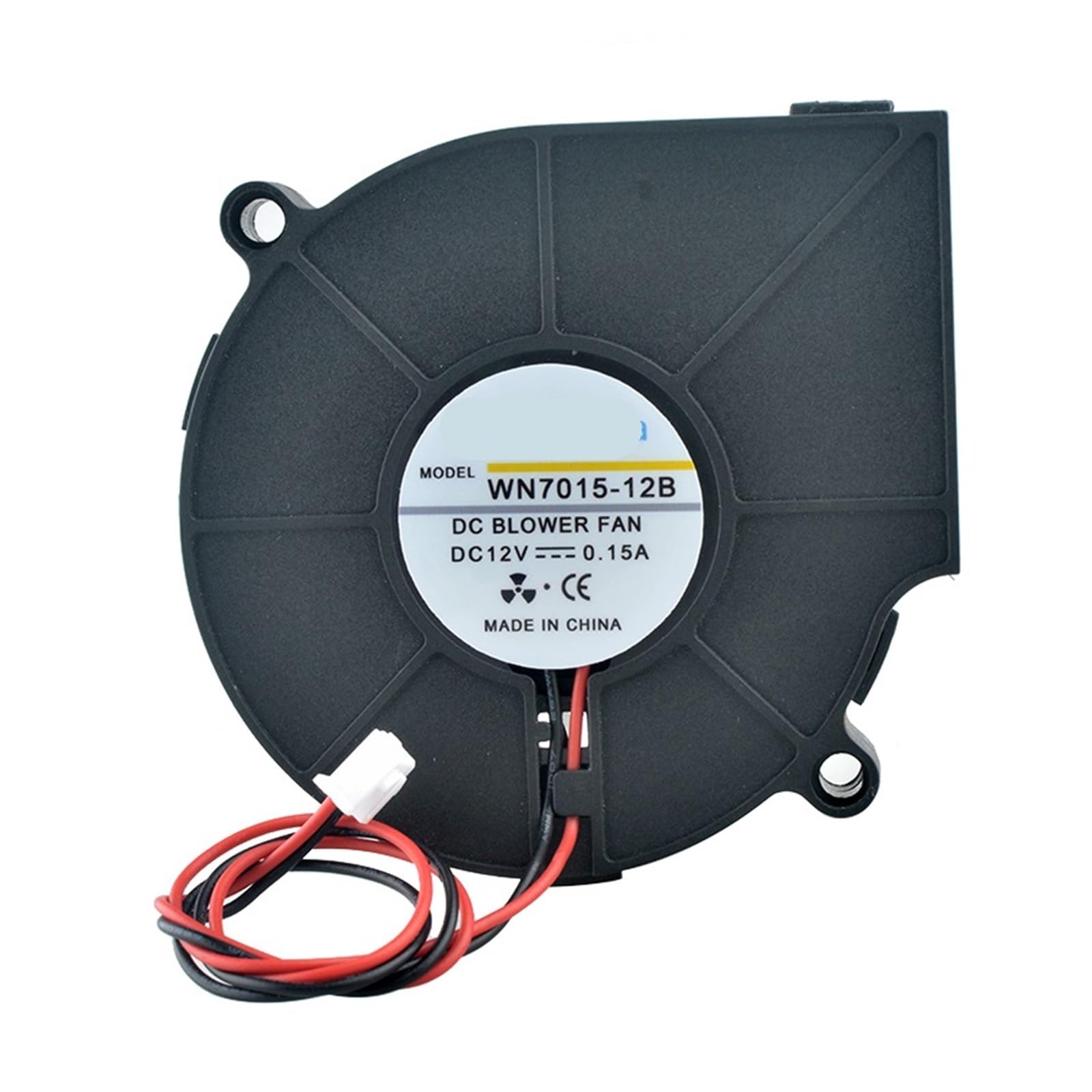JJKKOZVQF WN7015-12B 7.5cm 75mm 75x75x15mm DC12V 0.15A 3500rpm 2-pin Double ball bearing centrifugal fan cooling fan