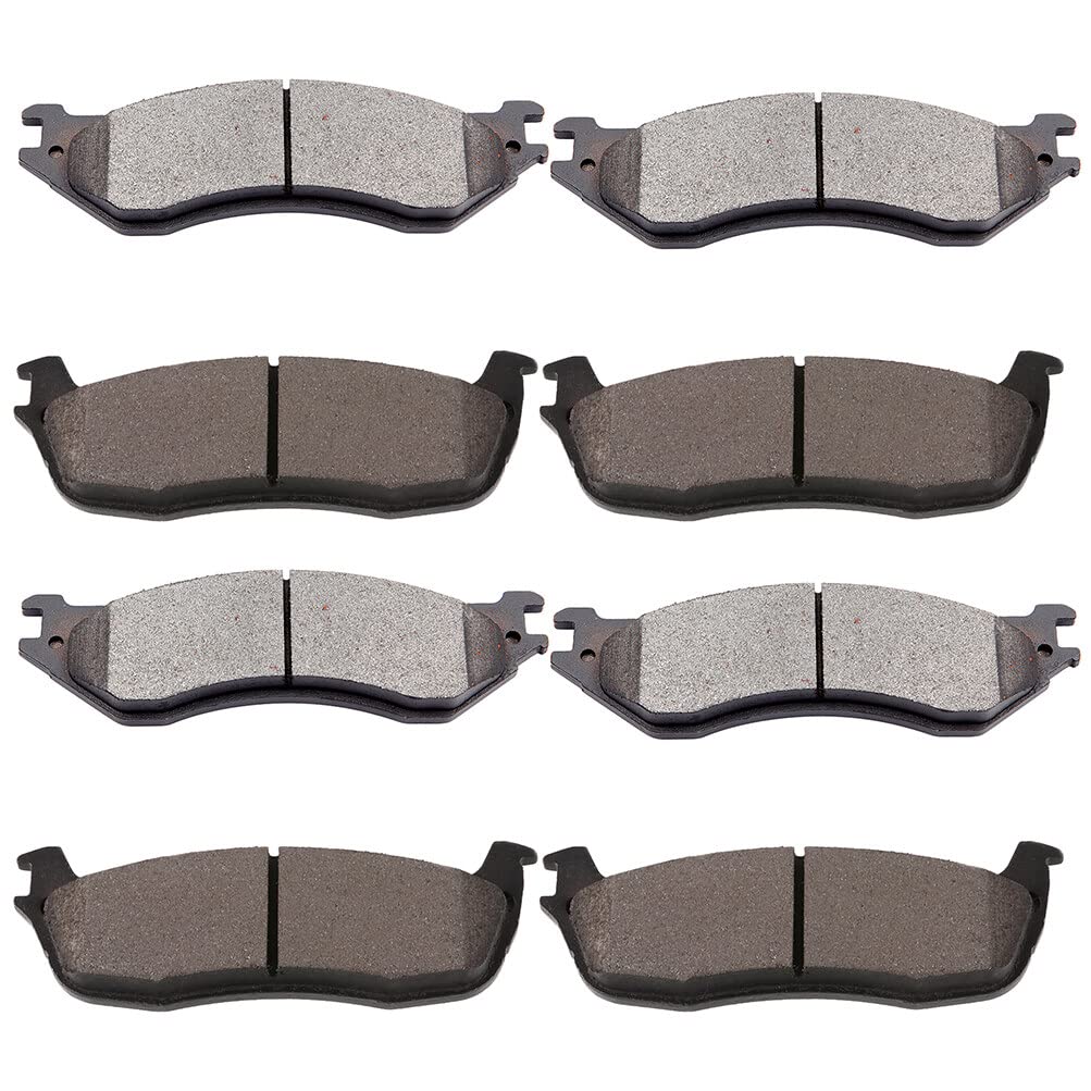 cciyu D702 D879 Front & Rear Ceramic Brake Pads Kits 01 03 For Ford For F-150 4WD,04 For Ford For F-150 Heritage 4WD,03 For Ford For F-150 RWD,99 For Ford For F-250,98-02 For Lincoln Navigator RWD