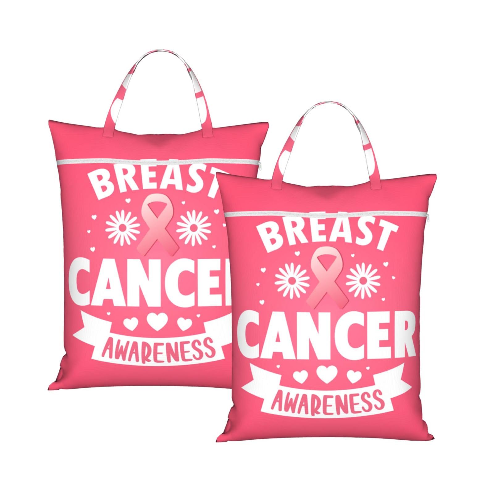 Cyanlit 2Pcs Breast Cancer Awareness 2 Pcs Large Travel Laundry Bags Waterproof Wet Dry Bag For Travel,Swimming