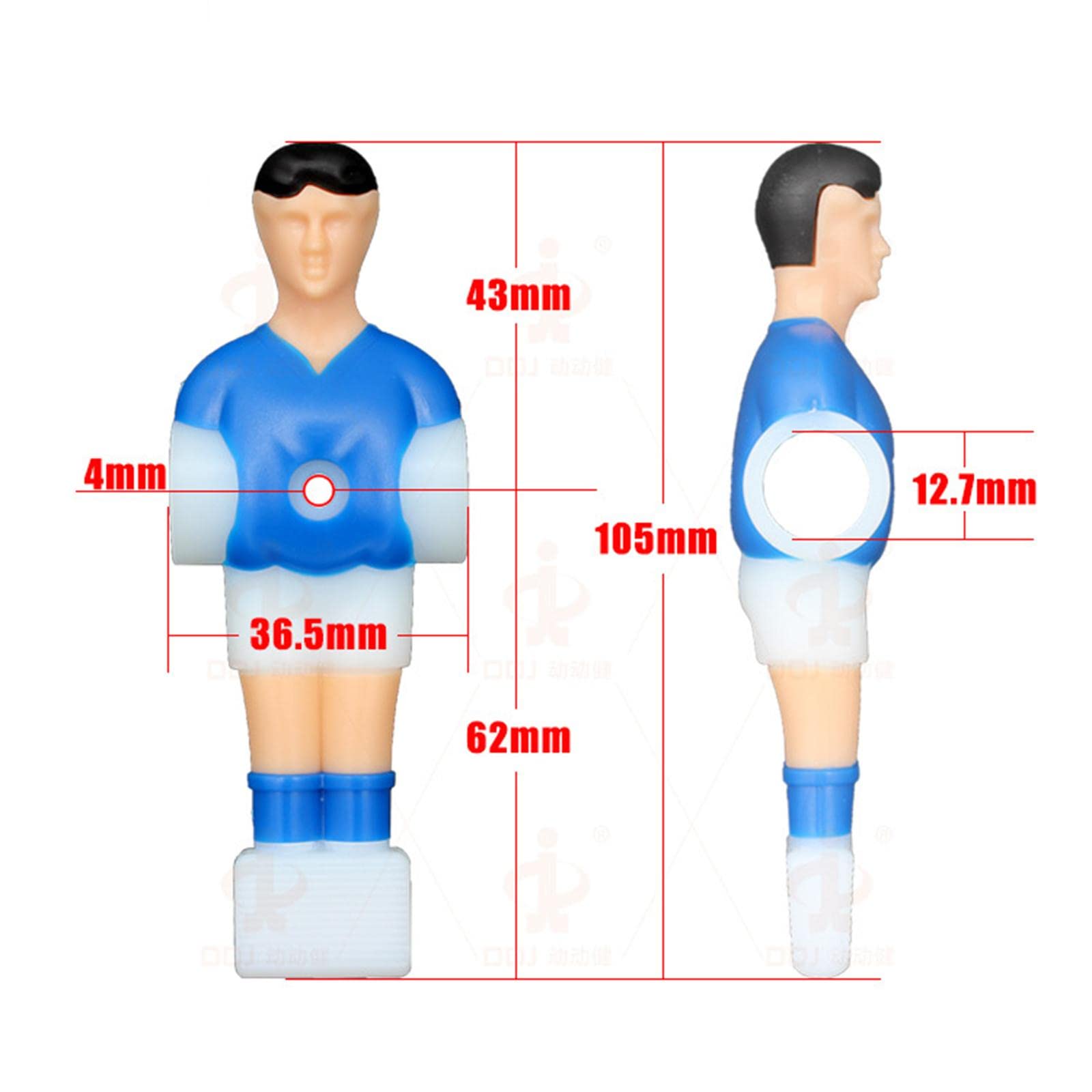 Perfeclan Reemplazo de 11 Uds. de Futbolín para Hombres, Mini Muñeca, Accesorio para Máquina de Futbolín, Rojo Y Azul para Juego