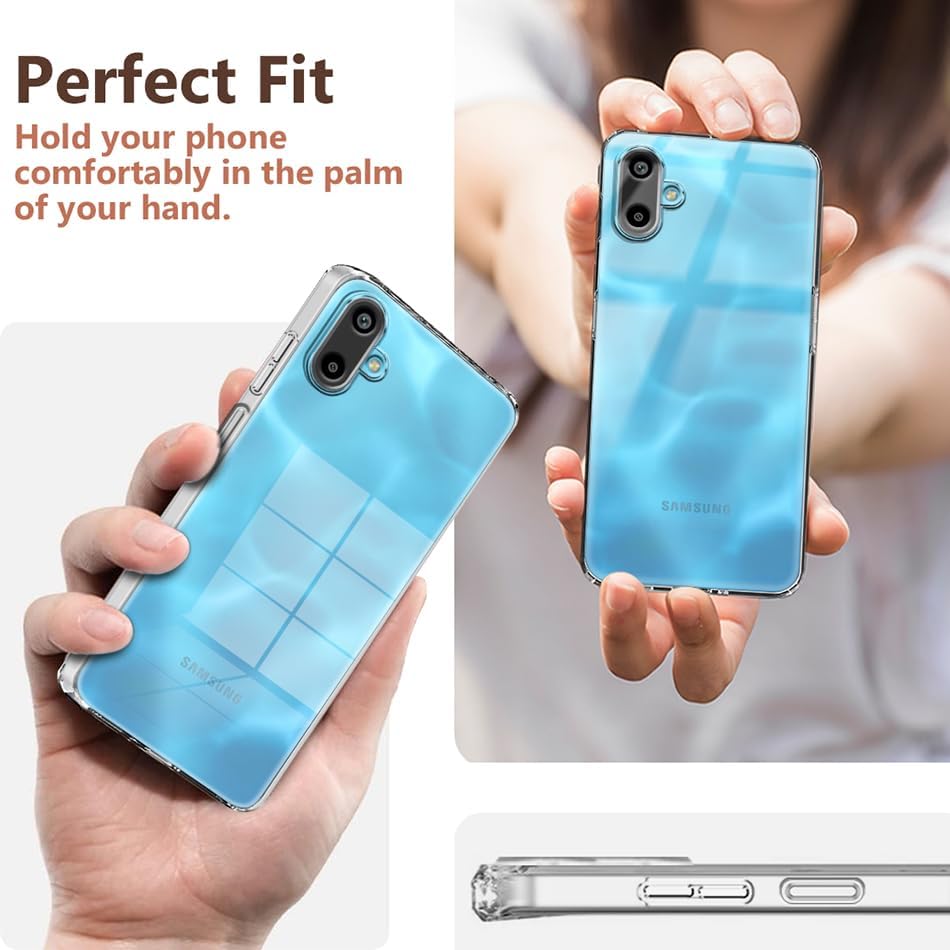 Image of JGD PRODUCTS for Samsung Galaxy M06 5G Premium Transparent Hybrid Soft Slim Dust Proof Back Case Cover with Camera Protection