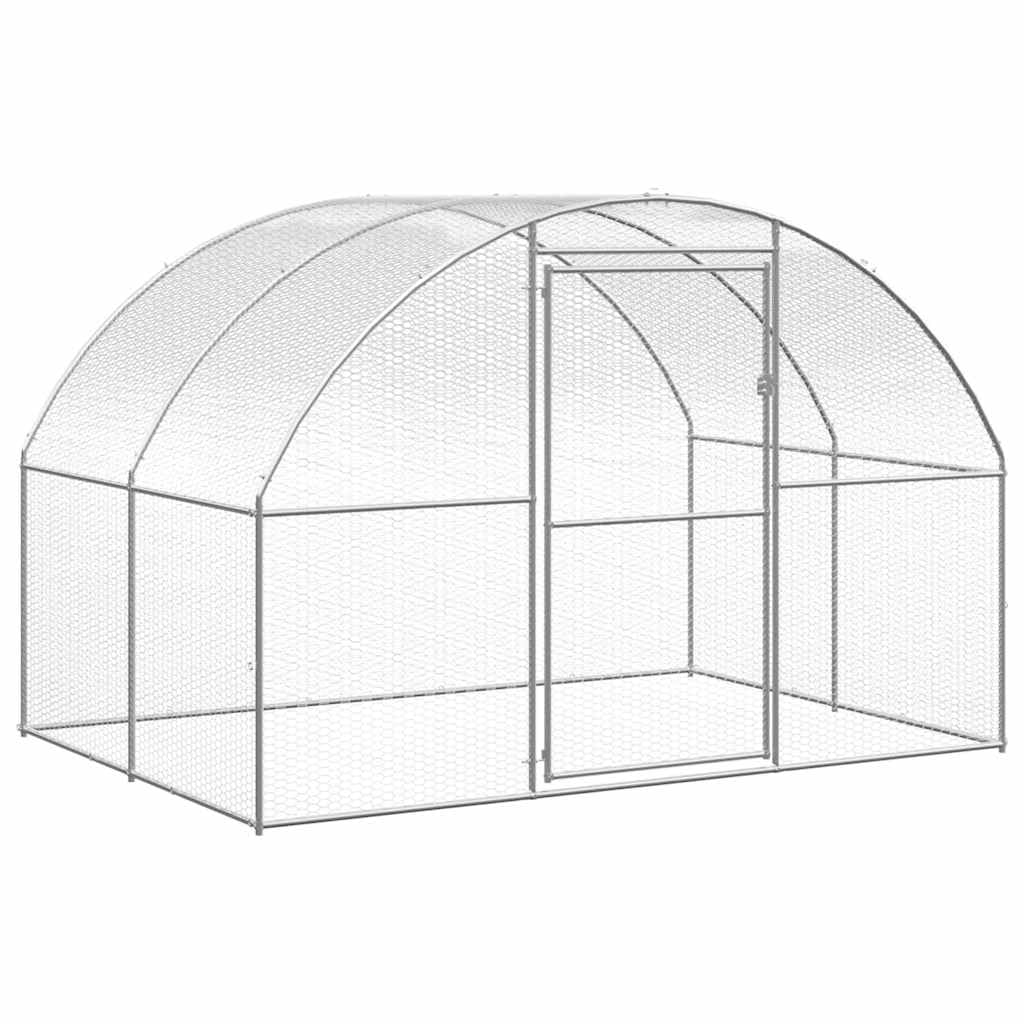 Gallinero exterior 3 x 12 x 2 m, gran cercado de acero galvanizado con rejilla de alambre, caño estable para gallinas y aves de corral para pollos, patos y animales pequeños