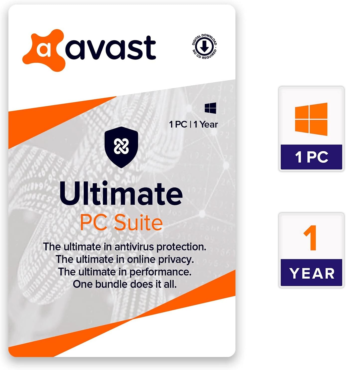 Avast Ultimate PC Suite (Premium Total PC Security) (1 PC | 1 Year) (Email Delivery in 24 hours- No CD)
