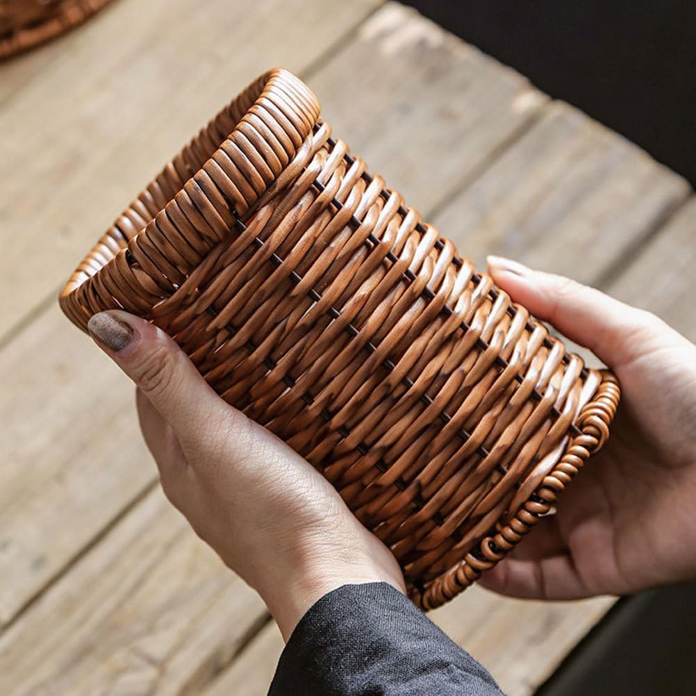 Cabilock Woven Cutlery Holder Utensil Organizer Basket for Kitchen Countertop Storage Lightweight Portable Chopstick Tube 6.14X4.09X4.09 Inch for Dining Buffet Party image 4
