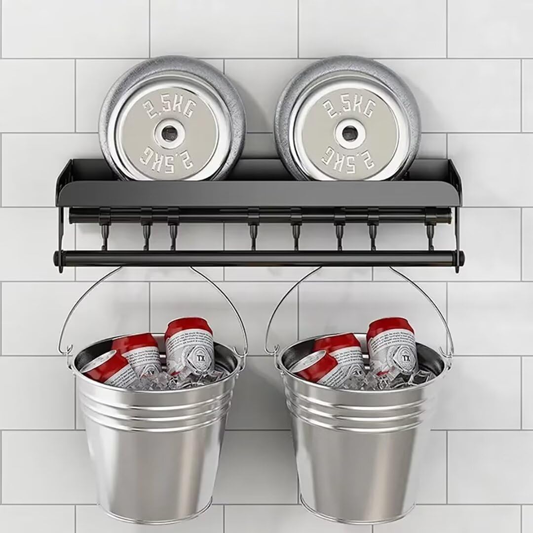 Estante de especias montado en la pared con estantes de almacenamiento para colgar, organizador de especias sin taladrar para especias y condimentos, 60 cm