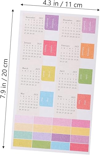 Miniatura 4 de BESTOYARD 20 hojas de calcomanías de calendario de bricolaje 2023 mensual DIY índice de etiqueta de planificación, pestañas de índice índice índice